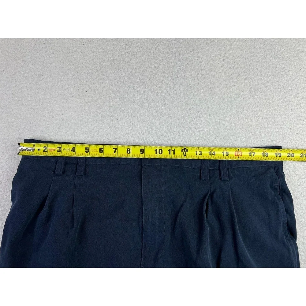 Tommy Bahama Pants Mens 40x26 Blue 100% Silk Pleated Herringbone Casual